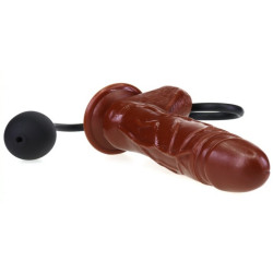 Generique Gode gonflable Inflat 14 x 4.5cm Marron